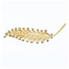 Image 3 : Vintage 14K Yellow Gold Long Textured 1.68 ctw Red Garnet Feather Leaf Brooch Pi