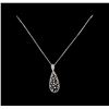 Image 2 : 14KT White Gold 1.72 ctw Diamond Pendant With Chain