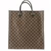 Image 1 : Louis Vuitton Damier Ebene Canvas Leather Sac Plat GM Tote Bag