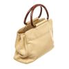 Image 3 : Chanel Beige Canvas Leather CC Top Handle Bag