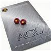 Image 1 : Vintage 18k Gold AGL Certified Large Bead No Heat Ruby Button Clip On Earrings