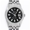 Image 1 : Rolex Mens Stainless Steel Black Baguette Diamond 36MM Datejust Wristwatch