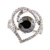 Image 1 : 3.33 ctw Black Diamond and Diamond Ring - 18KT White Gold