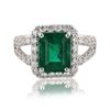 Image 1 : 2.64 ctw Emerald and 0.89 ctw Diamond Platinum Ring