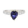 Image 2 : 1.99 ctw Sapphire and Diamond Ring - 14KT White Gold