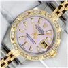 Image 1 : Rolex Ladies 26 2T Pink MOP Baguette 18K YG Diamond Bezel Serviced And Polished