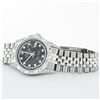 Image 5 : Rolex Mens Stainless Steel Black Diamond Lugs & Pyramid Bezel Datejust Wristwatc