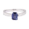 Image 2 : 1.09 ctw Blue Sapphire Solitaire Ring - 14KT White Gold