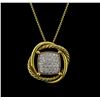 Image 1 : 0.46 ctw Diamond Pendant With Chain - 18KT Yellow Gold