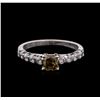 Image 1 : 2.01 ctw Fancy Dark Brown Diamond Ring - 14KT White Gold