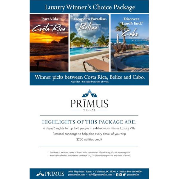 Primus Villas Winners Choice Dream Vacation