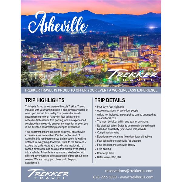 4-Day / 4-Night Asheville North Carolina Vacation for 4