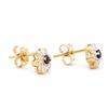 Image 2 : Plated 18KT Yellow Gold 0.32cts Sapphires and Diamond Earrings