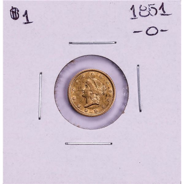 1851-O Type 1 $1 Liberty Head Gold Dollar Coin