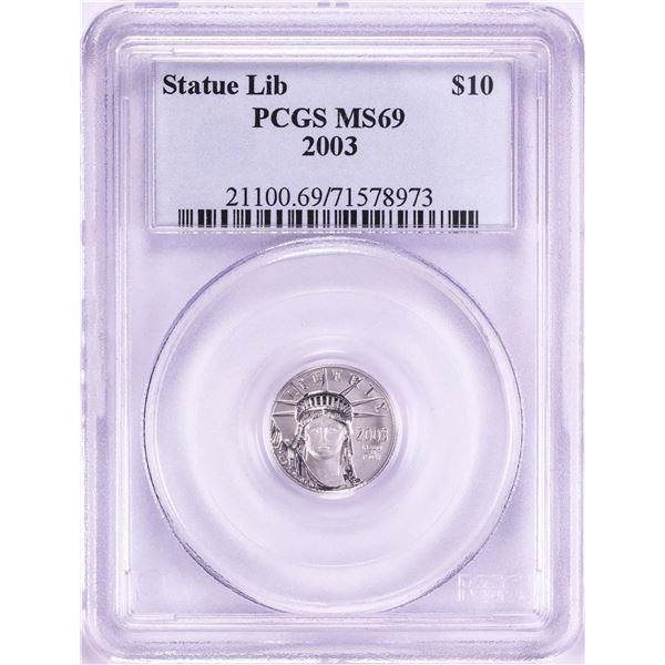 2003 $10 American Platinum Eagle Coin PCGS MS69