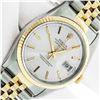 Image 1 : Rolex Mens Two Tone Silver Index Oyster Perpetual Datejust Wristwatch With Box