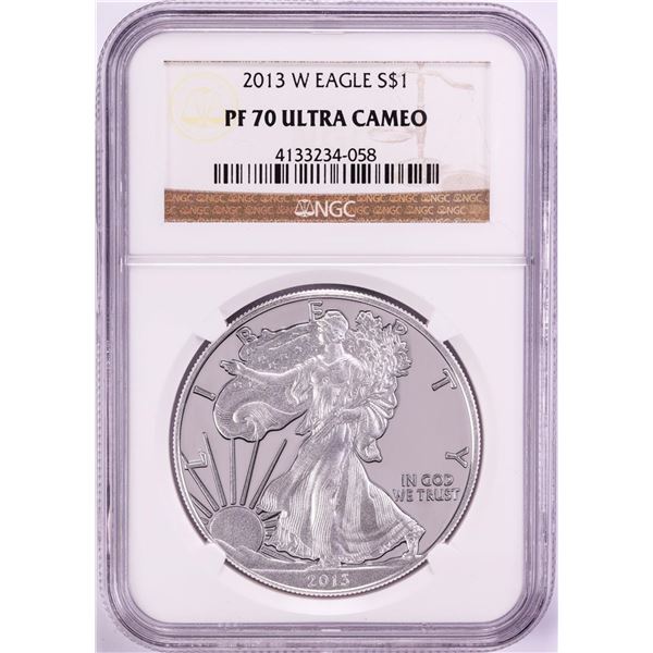 2013-W $1 Proof American Silver Eagle Coin NGC PF70 Ultra Cameo
