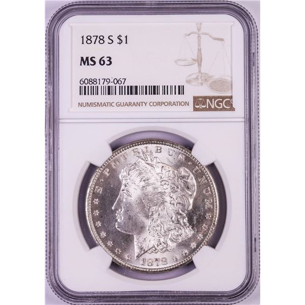 1878-S $1 Morgan Silver Dollar Coin NGC MS63
