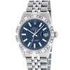 Image 1 : Rolex Men's Stainless Steel Blue Index Diamond Oyster Perpetual Datejust Wristwatch