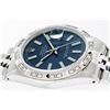 Image 8 : Rolex Men's Stainless Steel Blue Index Diamond Oyster Perpetual Datejust Wristwatch
