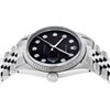 Image 9 : Rolex Mens Stainless Black Diamond Oyster Perpetual Datejust Wristwatch