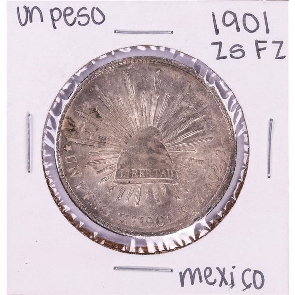 1901 Zs FZ Mexico Un Peso Silver Coin