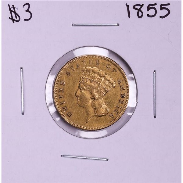 1855 $3 Indian Princess Head Gold Coin