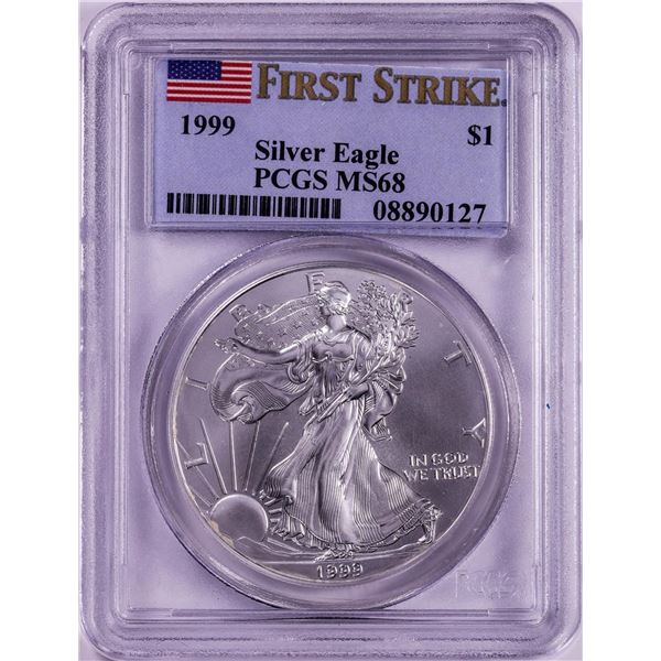 1999 $1 American Silver Eagle Coin PCGS MS68 First Strike
