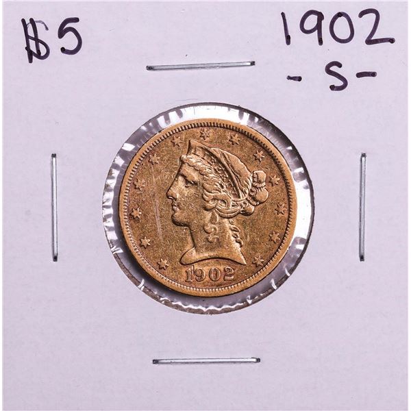1902-S $5 Liberty Head Half Eagle Gold Coin