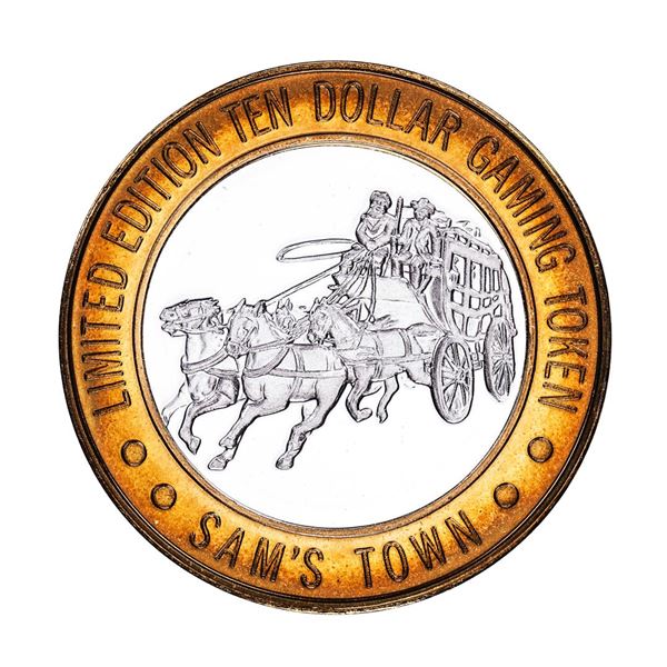 .999 Silver Sam's Town Las Vegas, Nevada $10 Limited Edition Casino Gaming Token