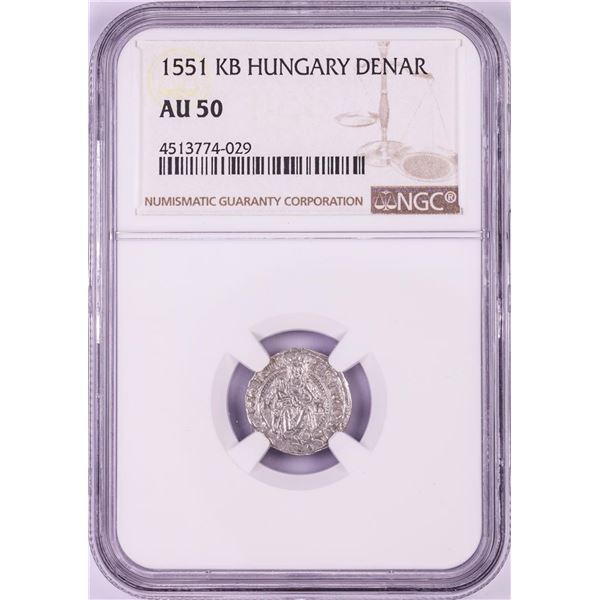 1551 KB Hungary Denar 'Madonna and Child' Coin NGC AU50