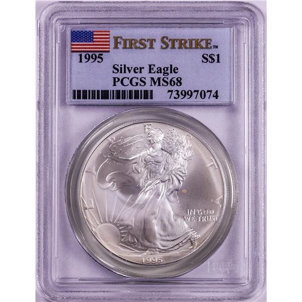 1995 $1 American Silver Eagle Coin PCGS MS68 First Strike
