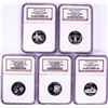 Image 1 : 2000-S Silver Proof State Quarter (5) Coin Set NGC PF69 Ultra Cameo
