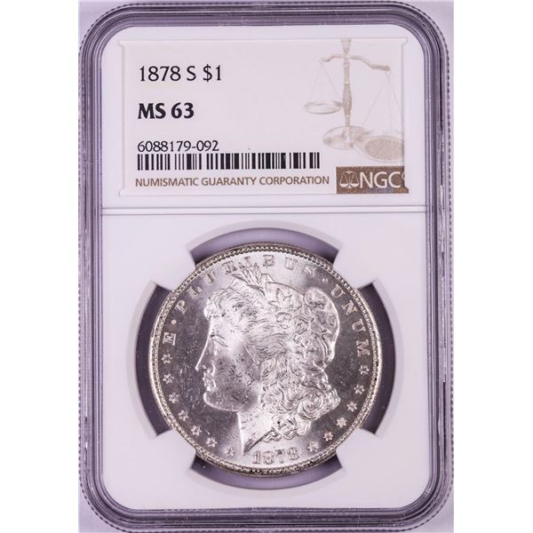 1878-S $1 Morgan Silver Dollar Coin NGC MS63