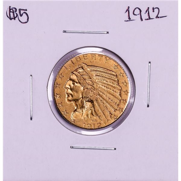 1912 $5 Indian Head Half Eagle Gold Coin