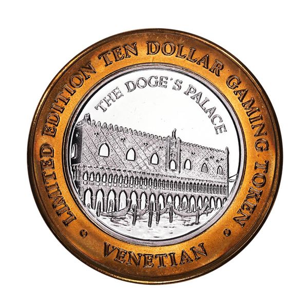 .999 Silver The Venetian Las Vegas Nevada $10 Casino Limited Edition Gaming Token