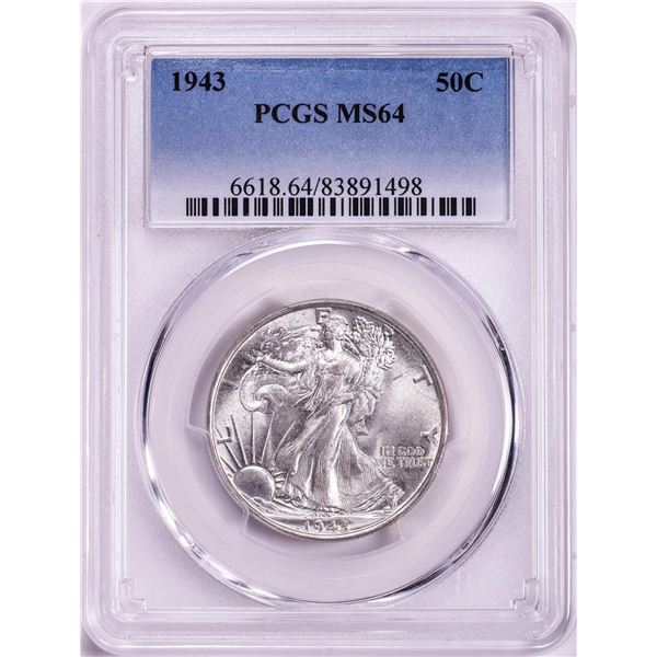 1943 Walking Liberty Half Dollar Coin PCGS MS64