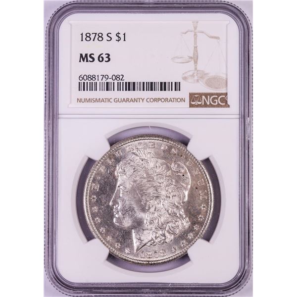 1878-S $1 Morgan Silver Dollar Coin NGC MS63