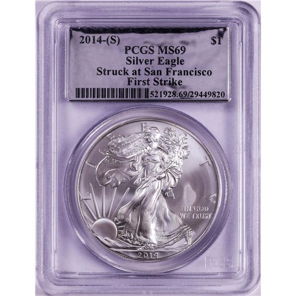 2014-(S) $1 American Silver Eagle Coin PCGS MS69 First Strike San Francisco Mint