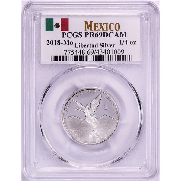 2018-Mo Mexico Proof 1/4 oz Silver Libertad Coin PCGS PR69DCAM