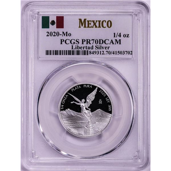 2020-Mo Mexico Proof 1/4 oz Silver Libertad Coin PCGS PR70DCAM