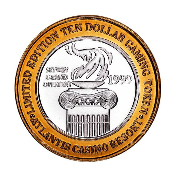 .999 Fine Silver Atlantis Casino & Resort Reno, NV $10 Limited Edition Gaming Token