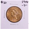 Image 1 : 1906-D $10 Liberty Head Eagle Gold Coin