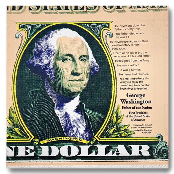 Steve Kaufman "George Washington, Father Of Our Nation" Original Mixed Media On Canvas