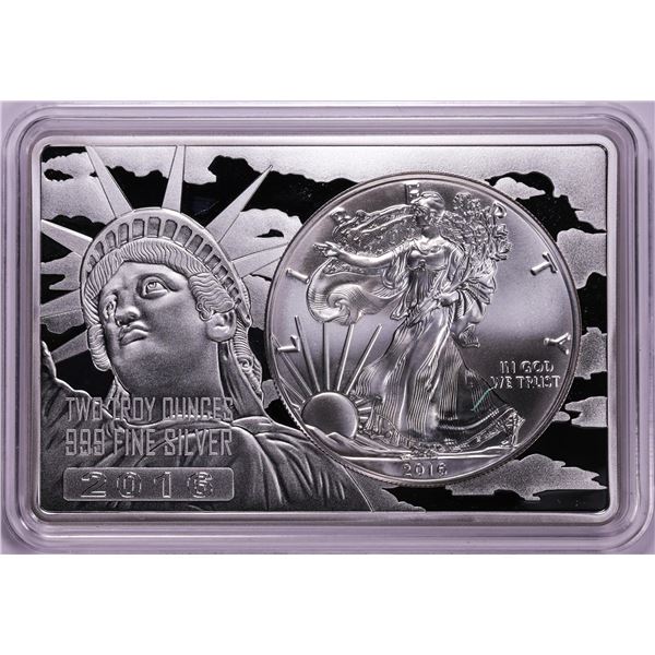 2016 $1 American Silver Eagle Coin & 2oz Silver Bar Set