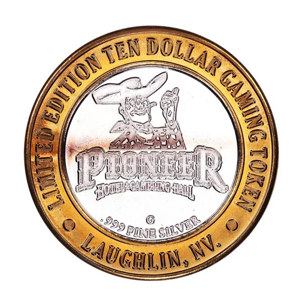 .999 Silver Pioneer Hotel & Gambling Hall $10 Casino Limited Edition Gaming Token