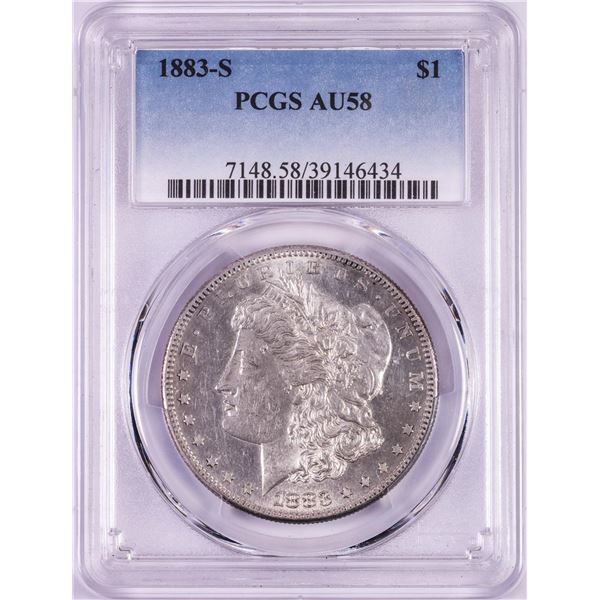 1883-S $1 Morgan Silver Dollar Coin PCGS AU58