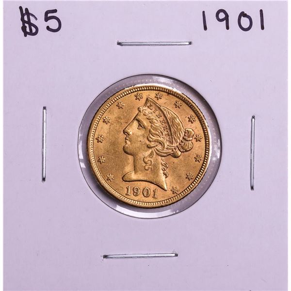 1901 $5 Liberty Head Half Eagle Gold Coin