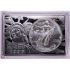 Image 1 : 1996 $1 American Silver Eagle Coin & 2oz Silver Bar Set