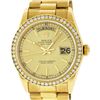 Image 1 : Rolex Men's 18K Yellow Gold 1.0 ctw Diamond Day Date President Wristwatch With Rolex Box